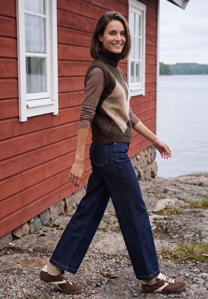 Pullunder mit Kragen und Argyle-Muster