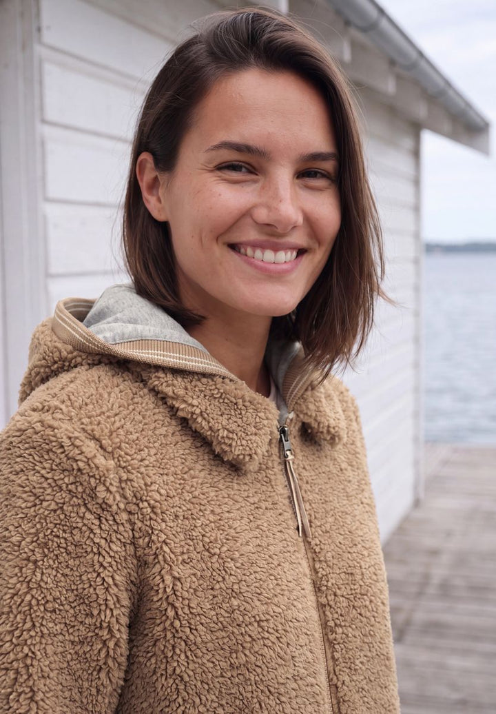 Teddy-Overshirt mit Scuba-Kapuze