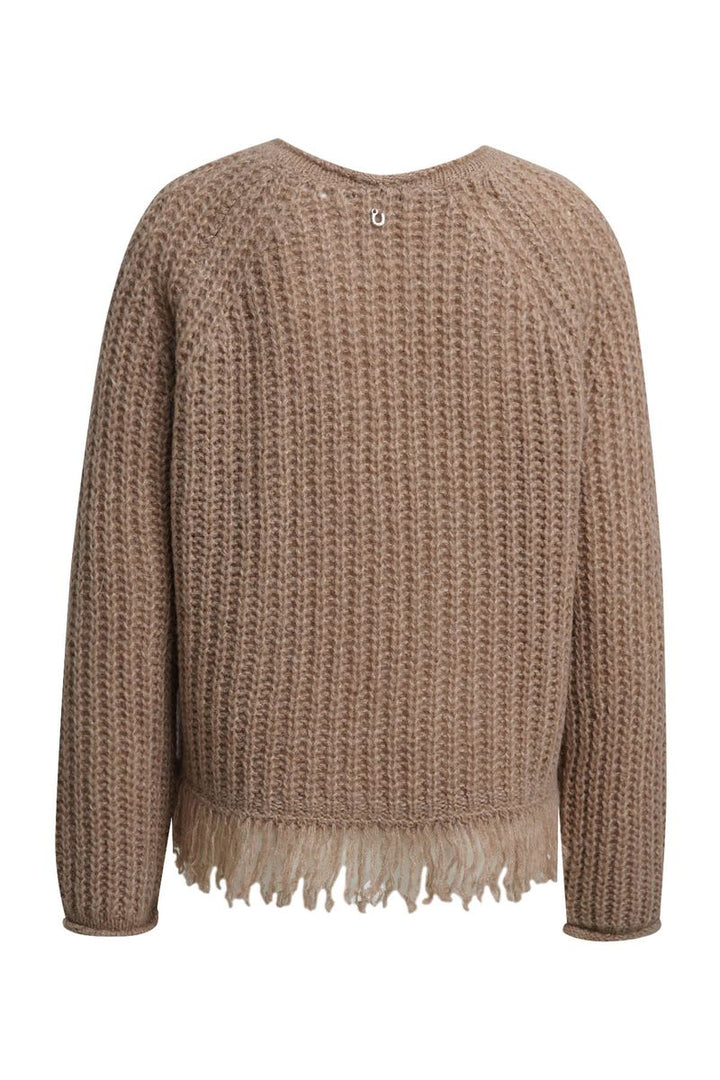 Hairy Raglan Pullover w Fringes