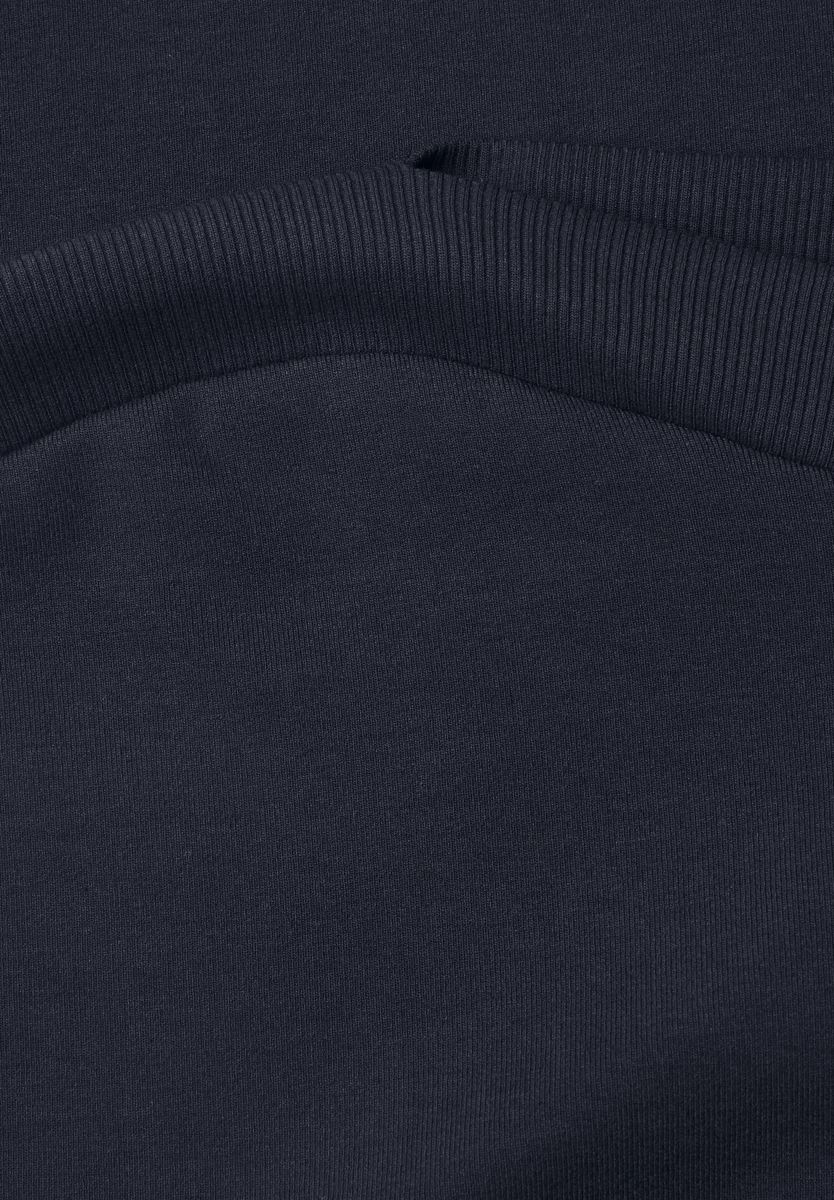 3/4-Arm Shirt mit Rippstrukturdetails