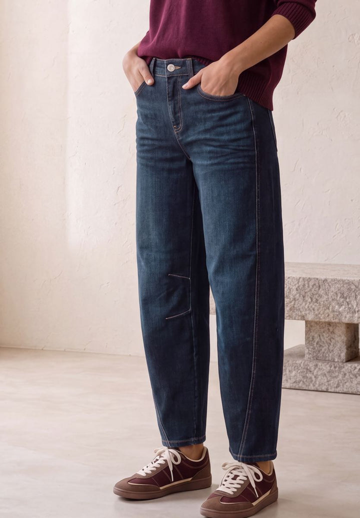 High Waist Barrel Leg Jeans im Loose Fit