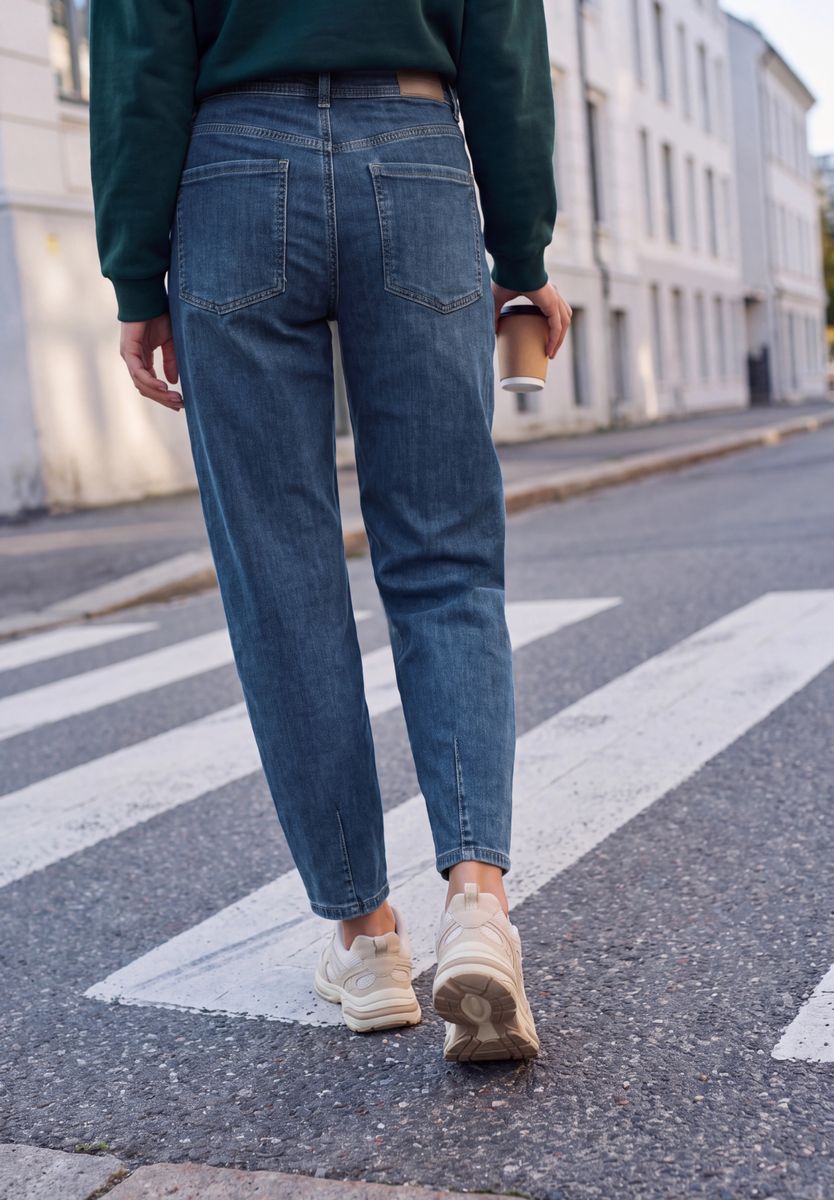 High Waist Barrel Leg Jeans im Loose Fit