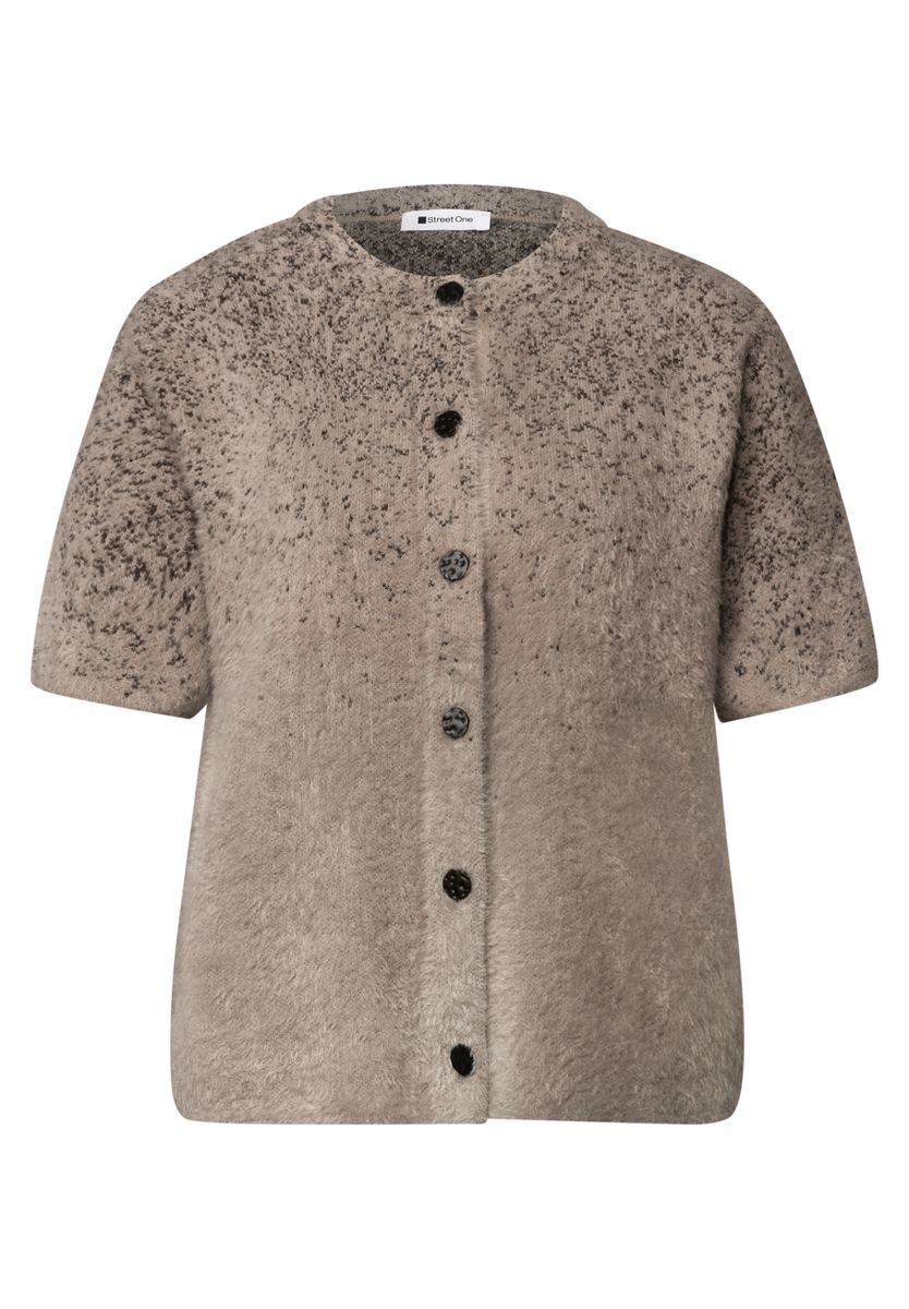 Kurzarm Cardigan mit Jacquard-Muster