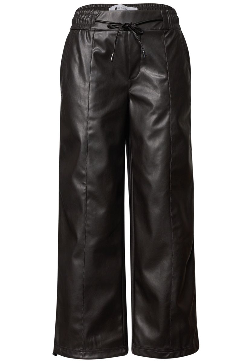 Straight Leg Hose in Leder-Optik