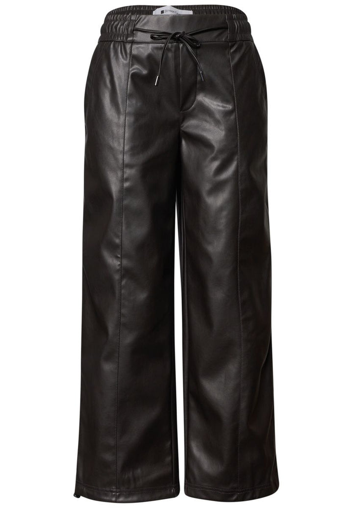 Straight Leg Hose in Leder-Optik