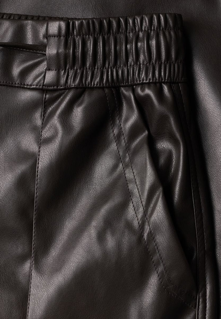 Straight Leg Hose in Leder-Optik