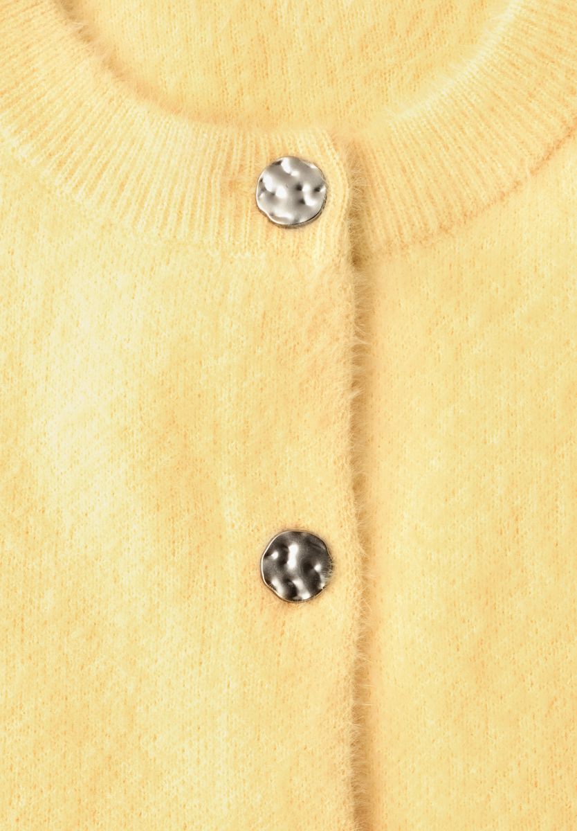 Kurzarm Cardigan mit Rundhals und Knöpfen