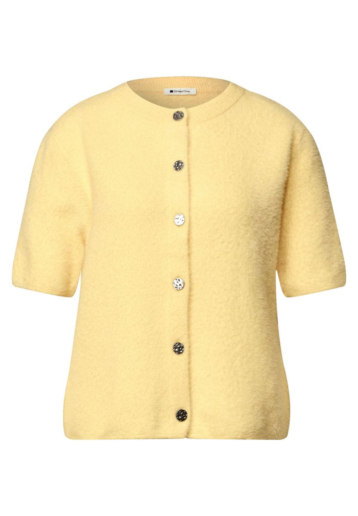 Kurzarm Cardigan mit Rundhals und Knöpfen