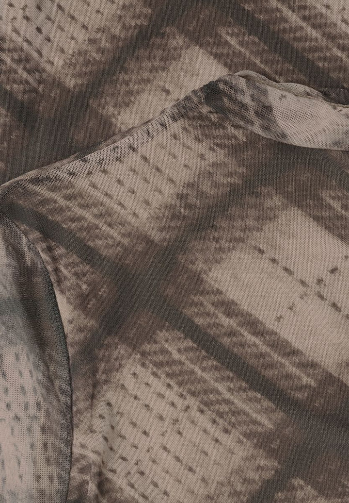 Shirt aus Mesh mit gerafftem Turtle Neck