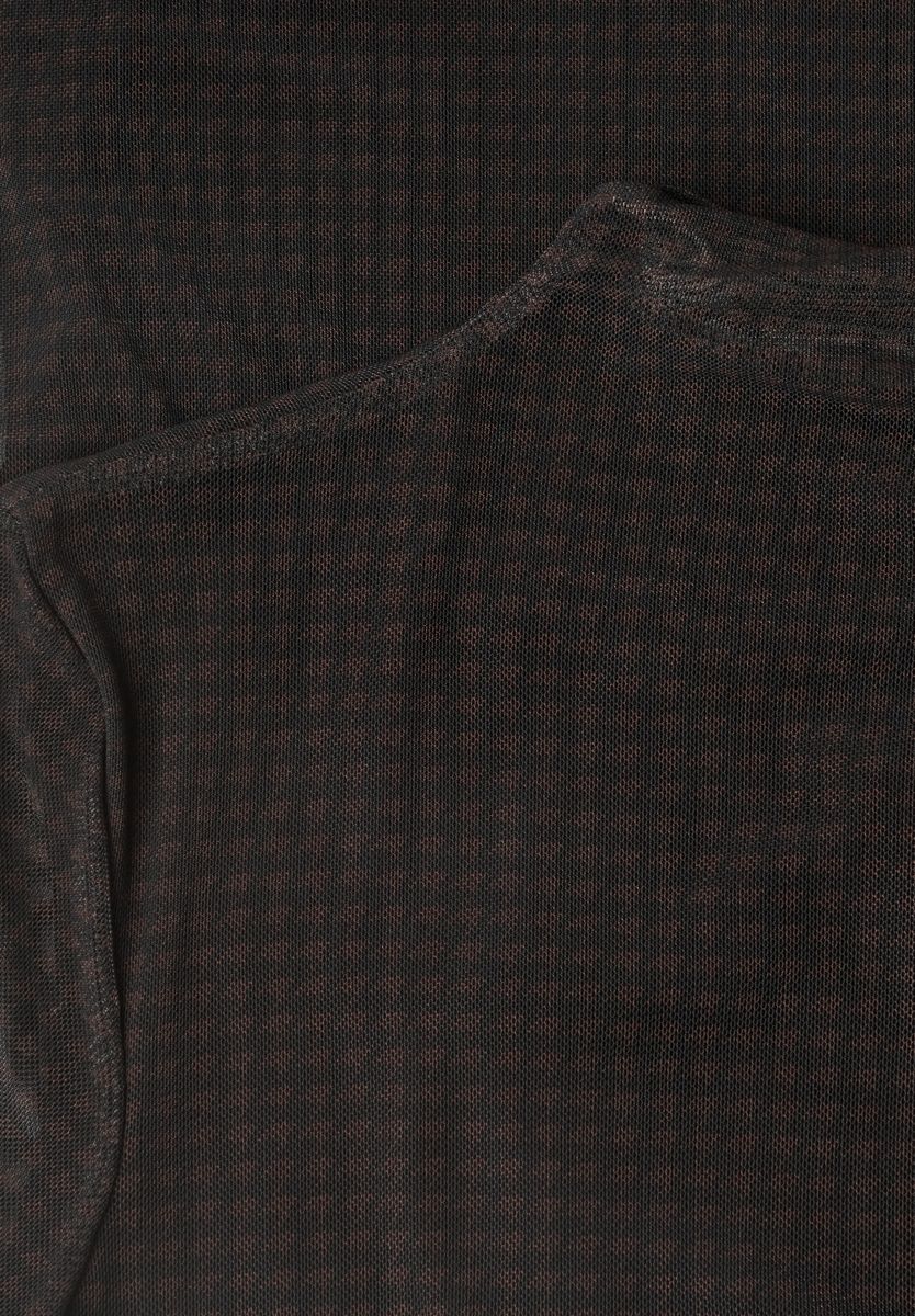 Shirt aus Mesh mit gerafftem Turtle Neck