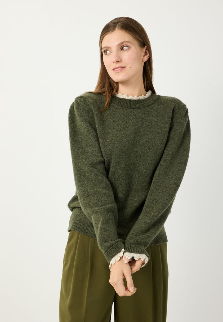 Pullover mit Spitzen-Detail