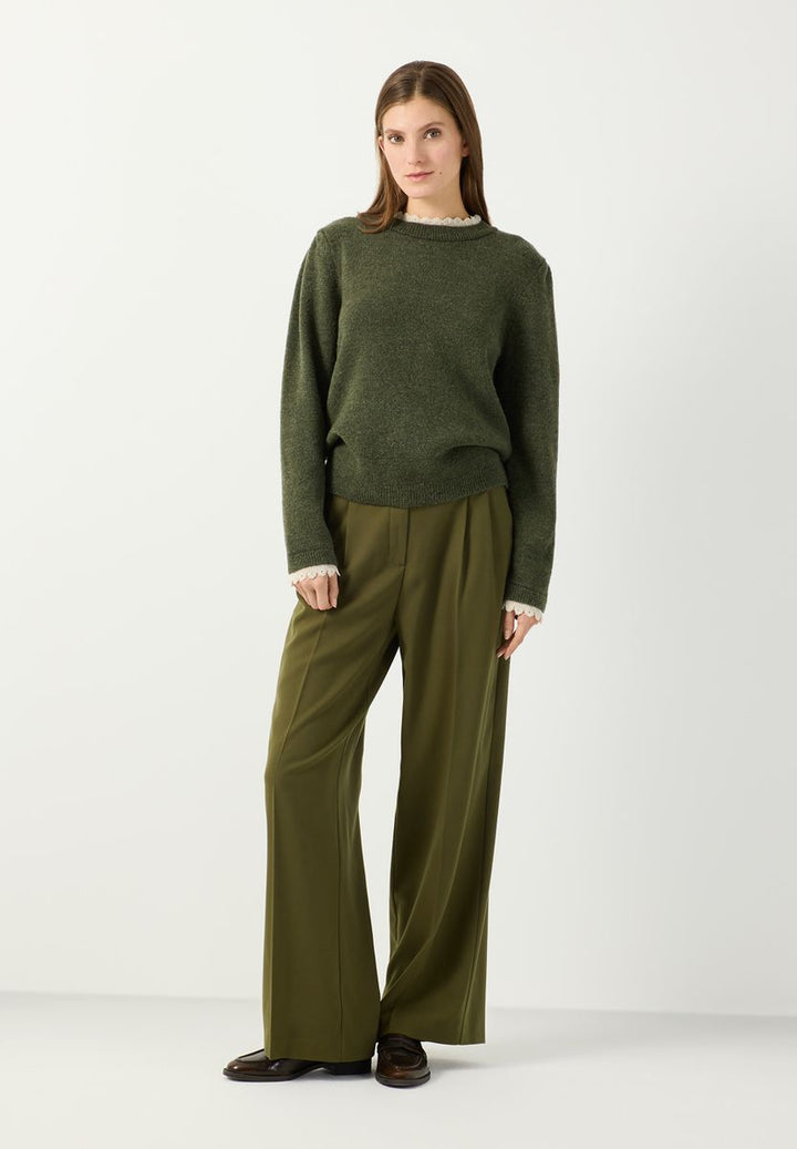 Pullover mit Spitzen-Detail