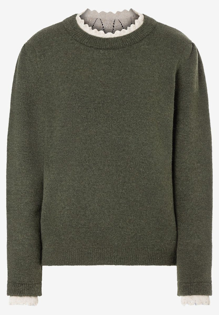 Pullover mit Spitzen-Detail