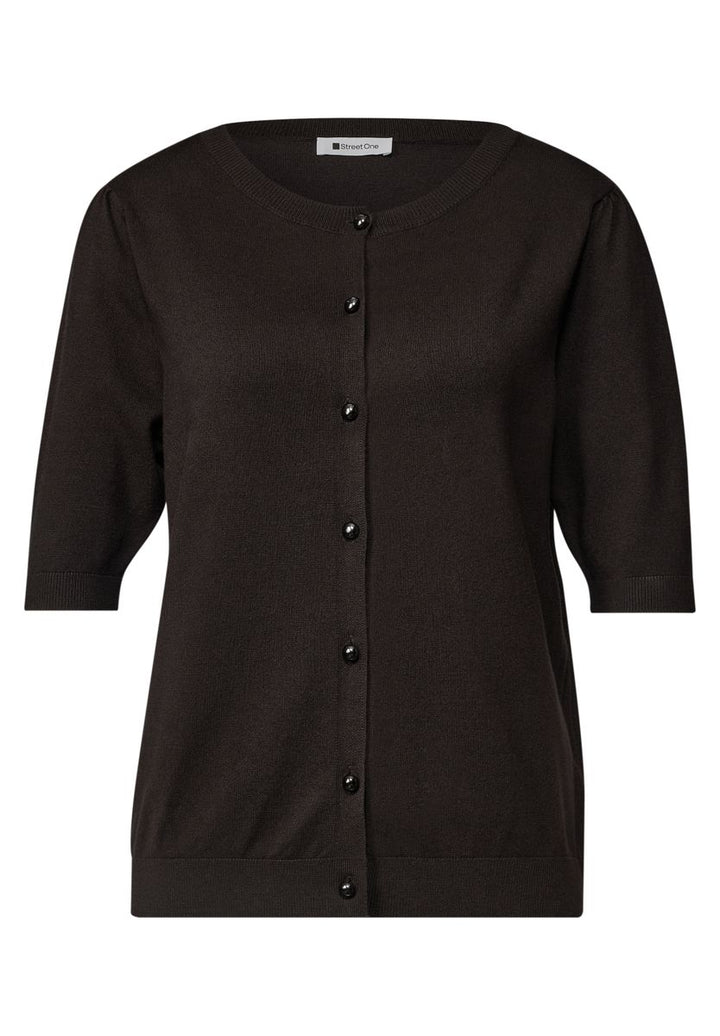 Kurzarm Cardigan mit Rundhals und Knöpfen