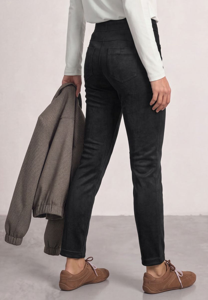 High Waist Skinny Leg Hose aus Velours
