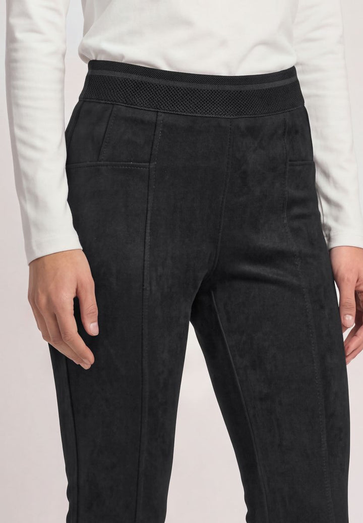 High Waist Skinny Leg Hose aus Velours