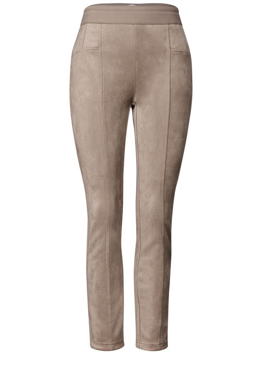 High Waist Skinny Leg Hose aus Velours