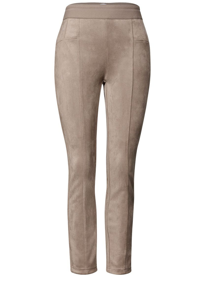 High Waist Skinny Leg Hose aus Velours