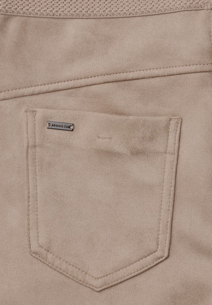 High Waist Skinny Leg Hose aus Velours