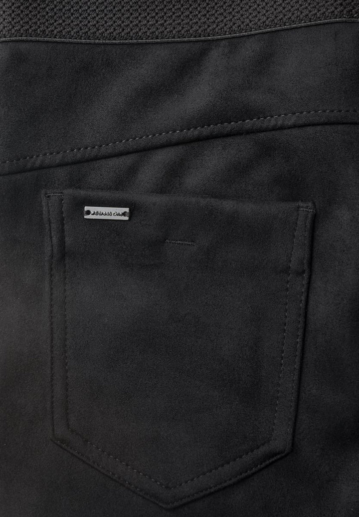 High Waist Skinny Leg Hose aus Velours