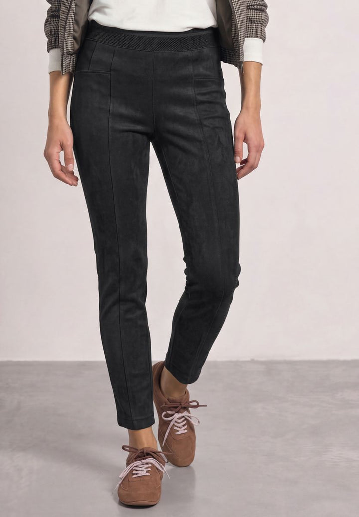 High Waist Skinny Leg Hose aus Velours