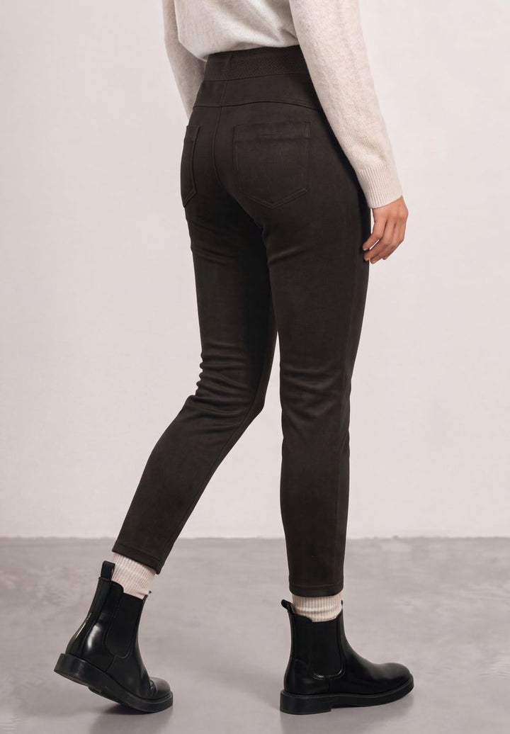 High Waist Skinny Leg Hose aus Velours