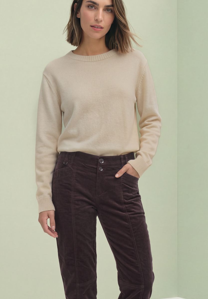 Barrel Leg Hose aus Cord im Casual Fit