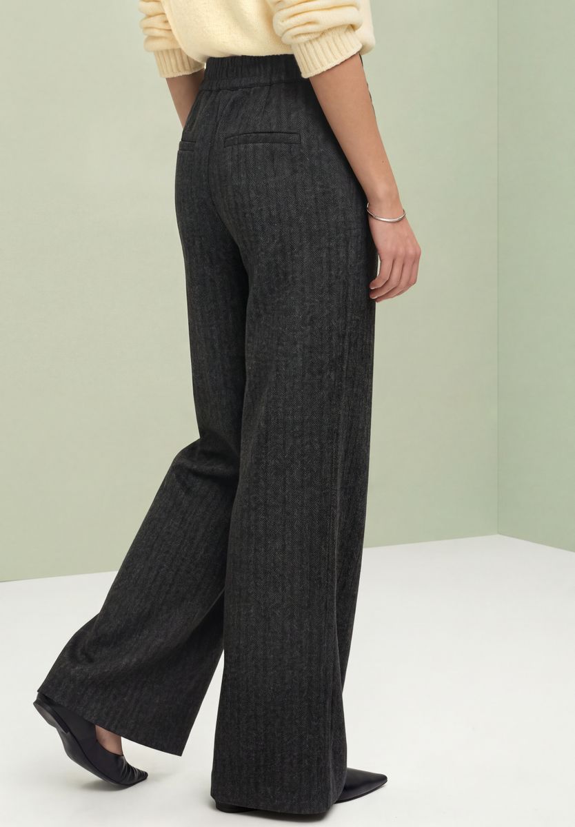 Straight Leg Hose mit Fishbone-Muster