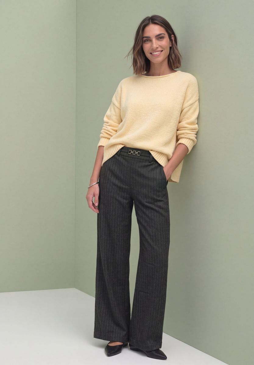 Straight Leg Hose mit Fishbone-Muster