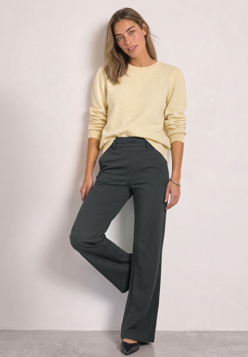 High Waist Straight Leg Hose im Casual Fit