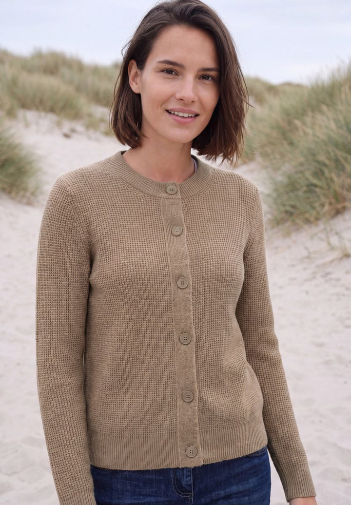 Cardigan mit Rundhals und Knopfleiste