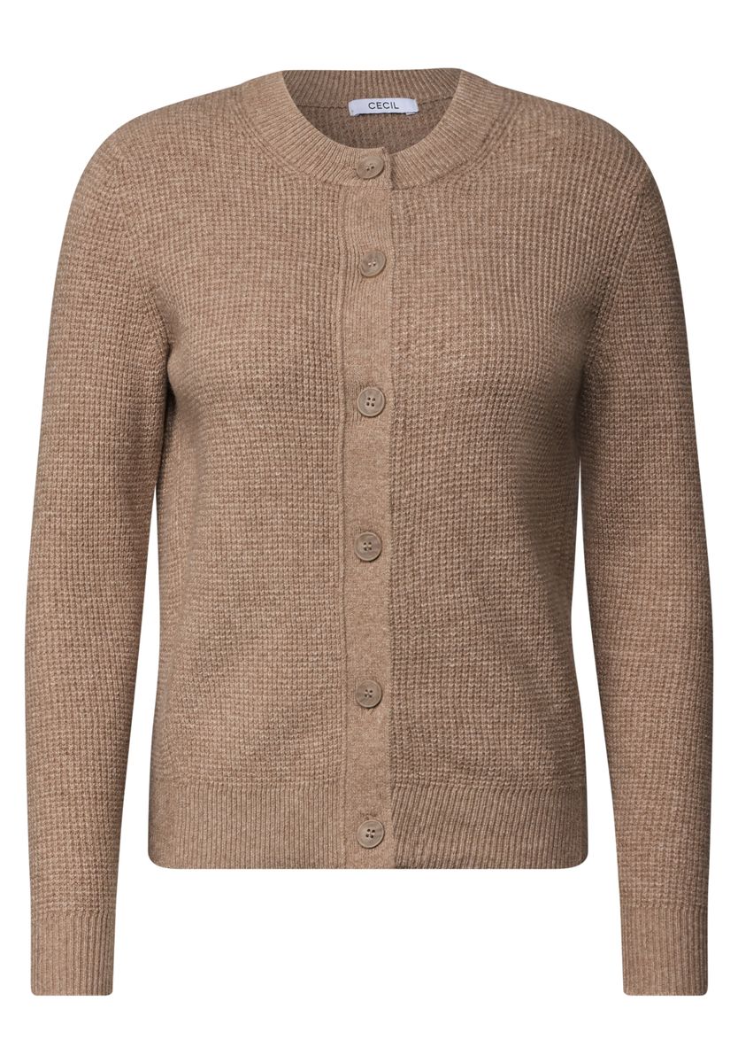 Cardigan mit Rundhals und Knopfleiste