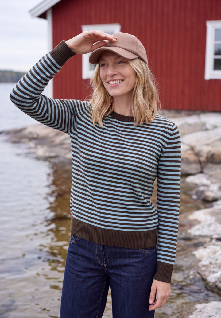 Pullover mit Rundhals und Streifen