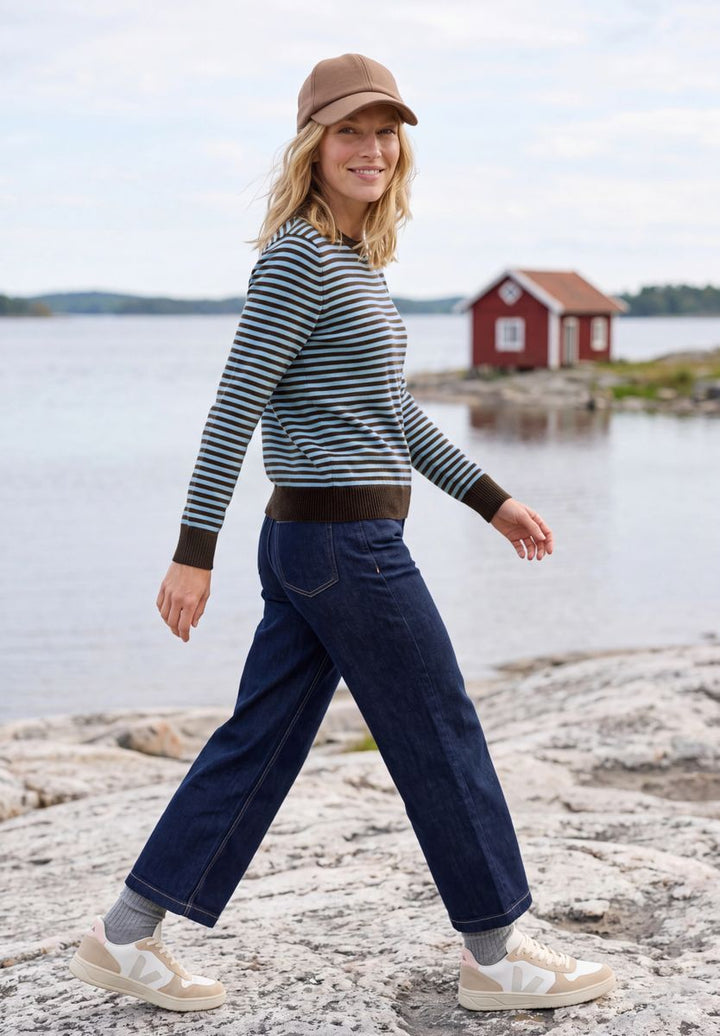 Pullover mit Rundhals und Streifen