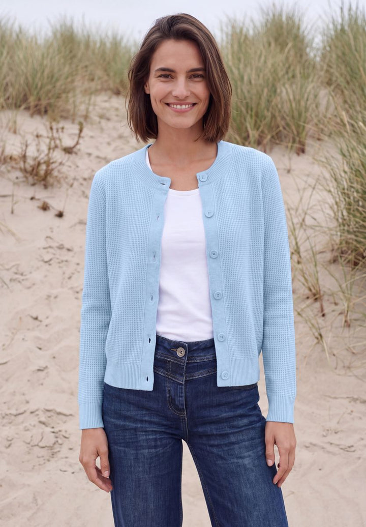 Cardigan mit Rundhals und Knopfleiste