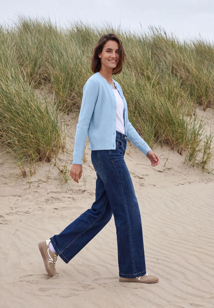 Cardigan mit Rundhals und Knopfleiste