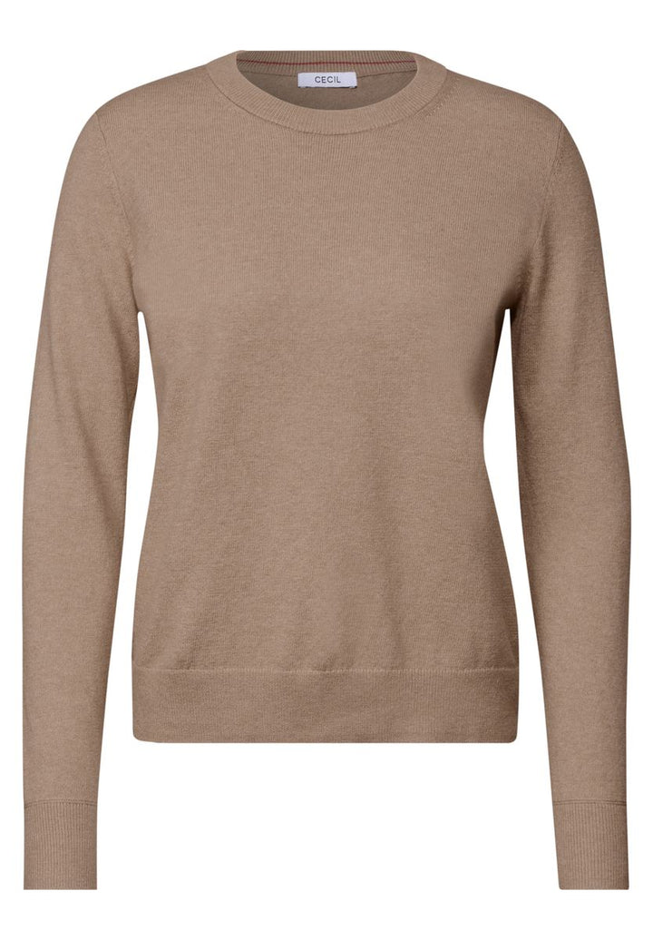 Pullover in Unifarbe mit Rundhals