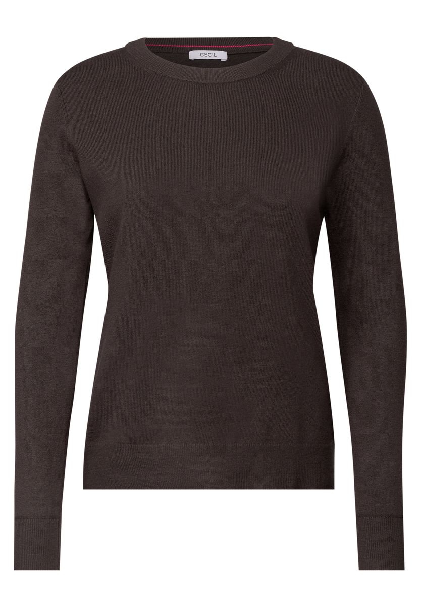 Pullover in Unifarbe mit Rundhals