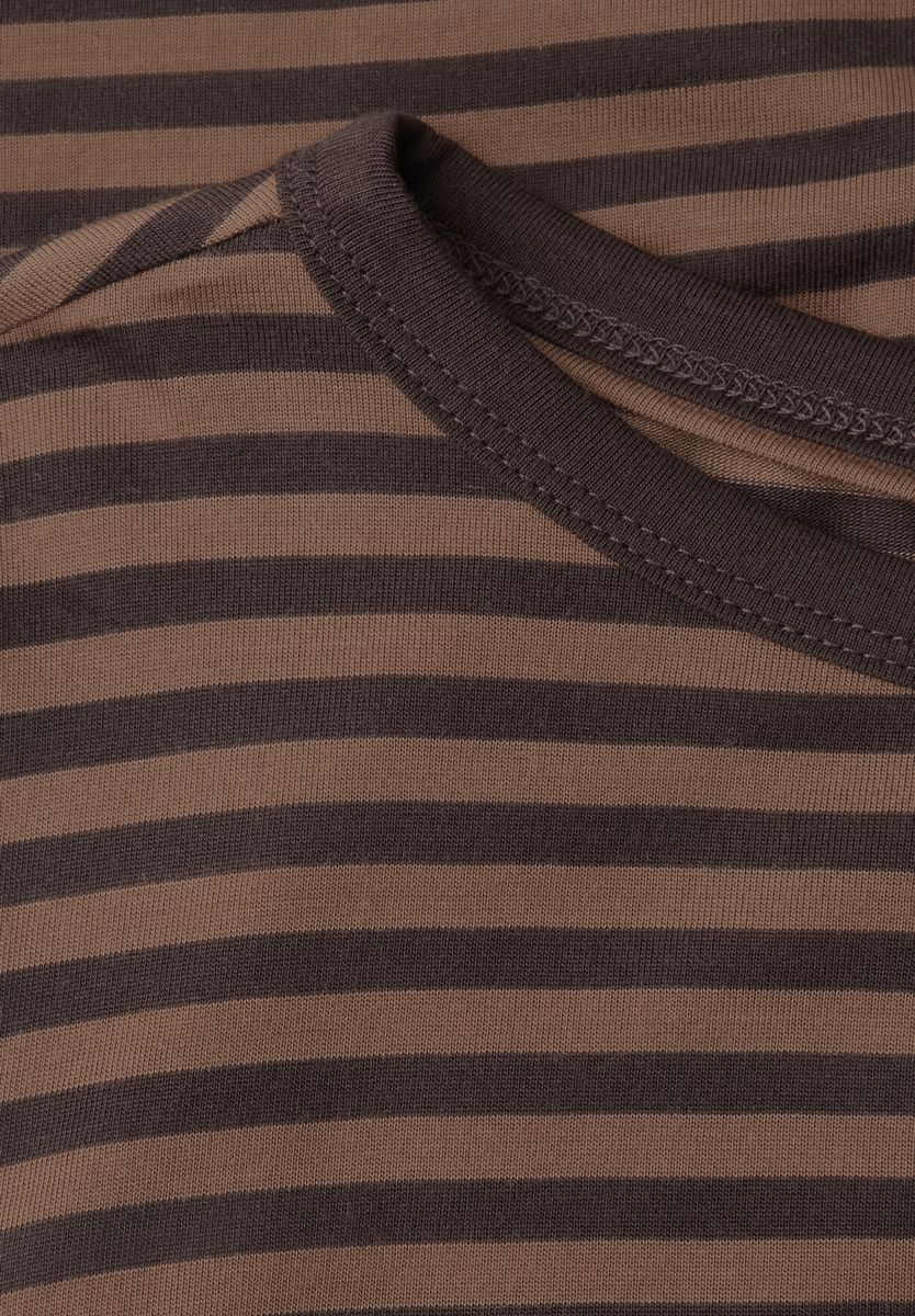 Langarm Shirt mit Boat Neck und Streifen