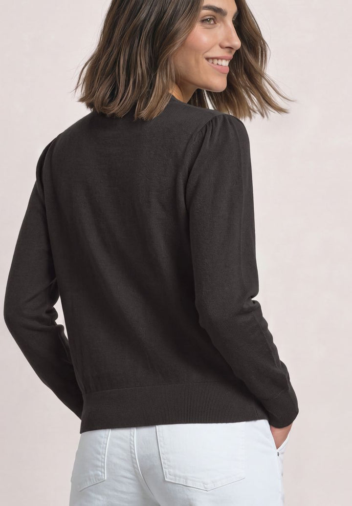 Langarm Pullover mit Turtle Neck und Raffung