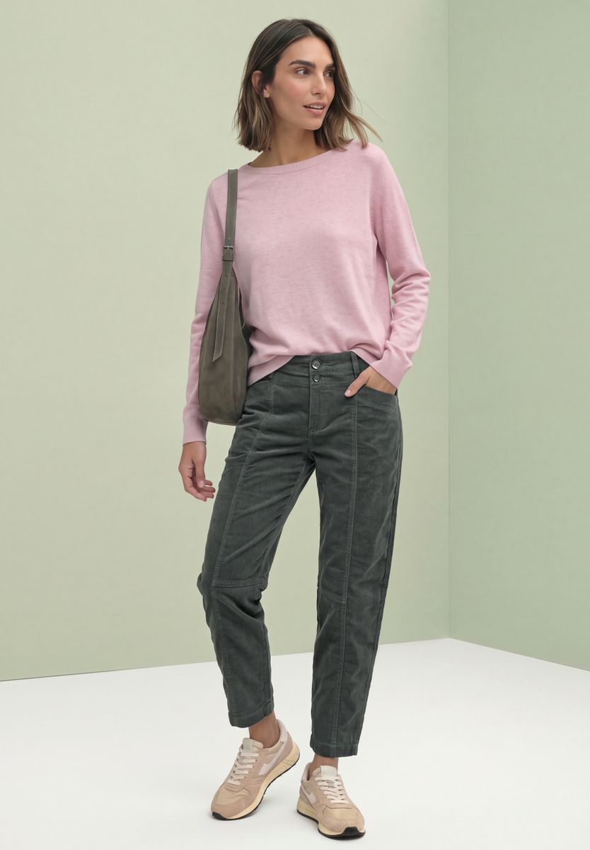 Barrel Leg Hose aus Cord im Casual Fit