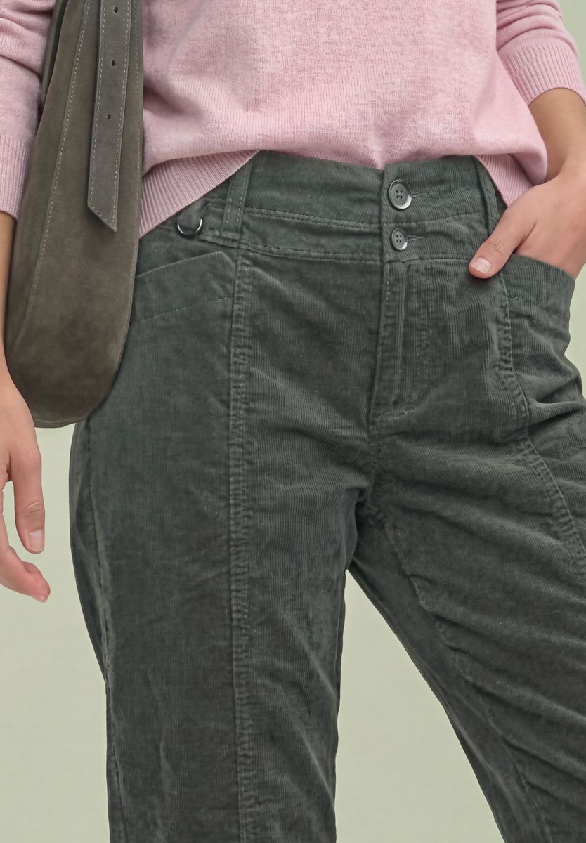 Barrel Leg Hose aus Cord im Casual Fit