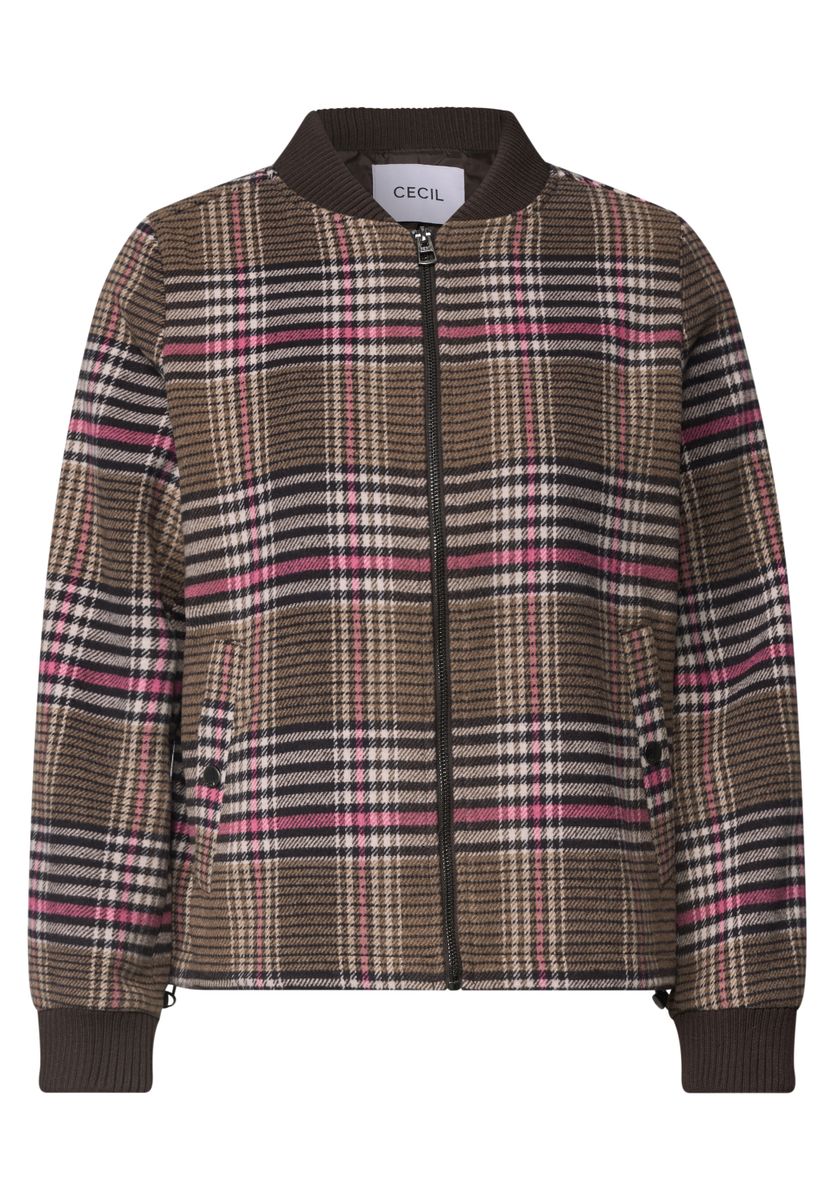 Blouson mit Karomuster und Wollanteil