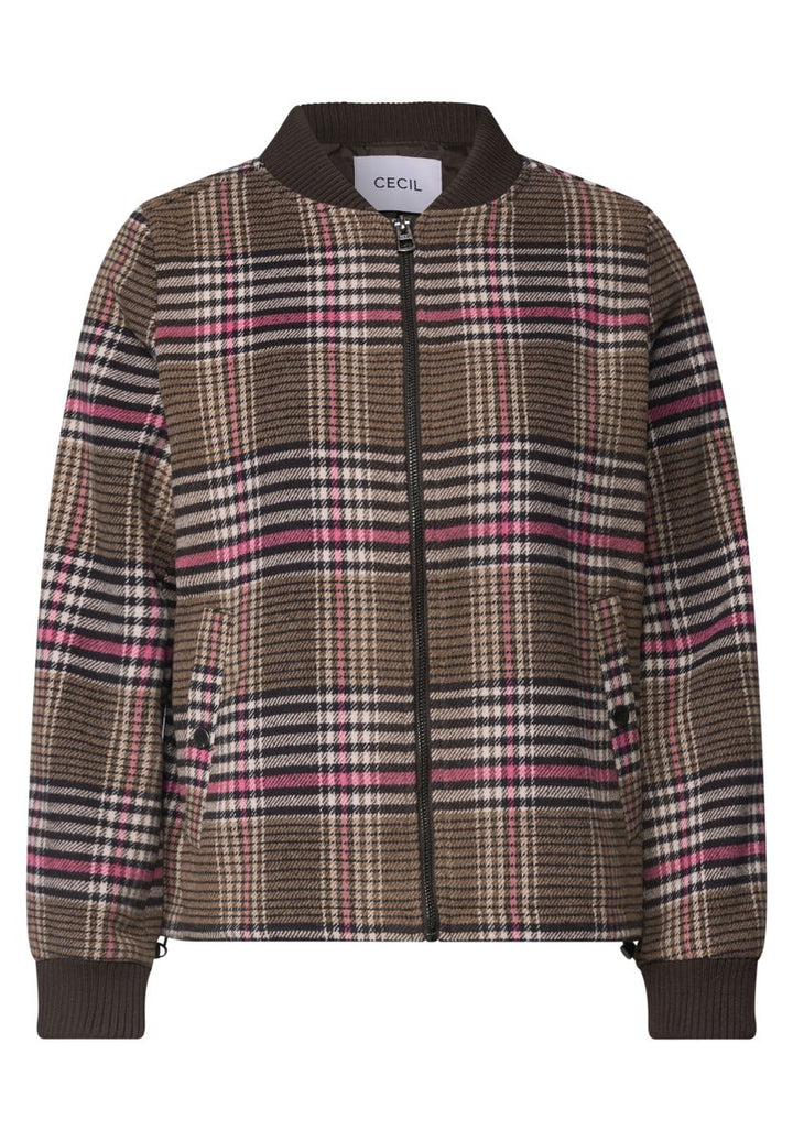 Blouson mit Karomuster und Wollanteil