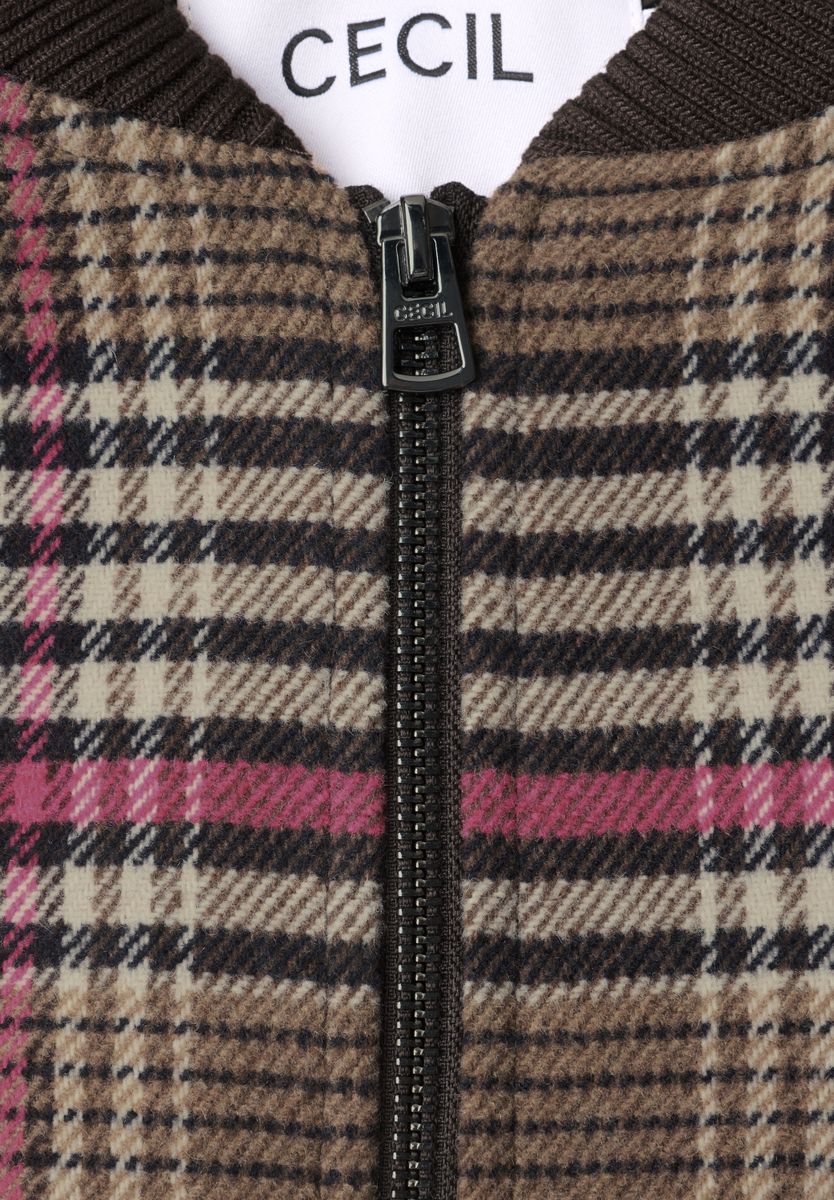 Blouson mit Karomuster und Wollanteil