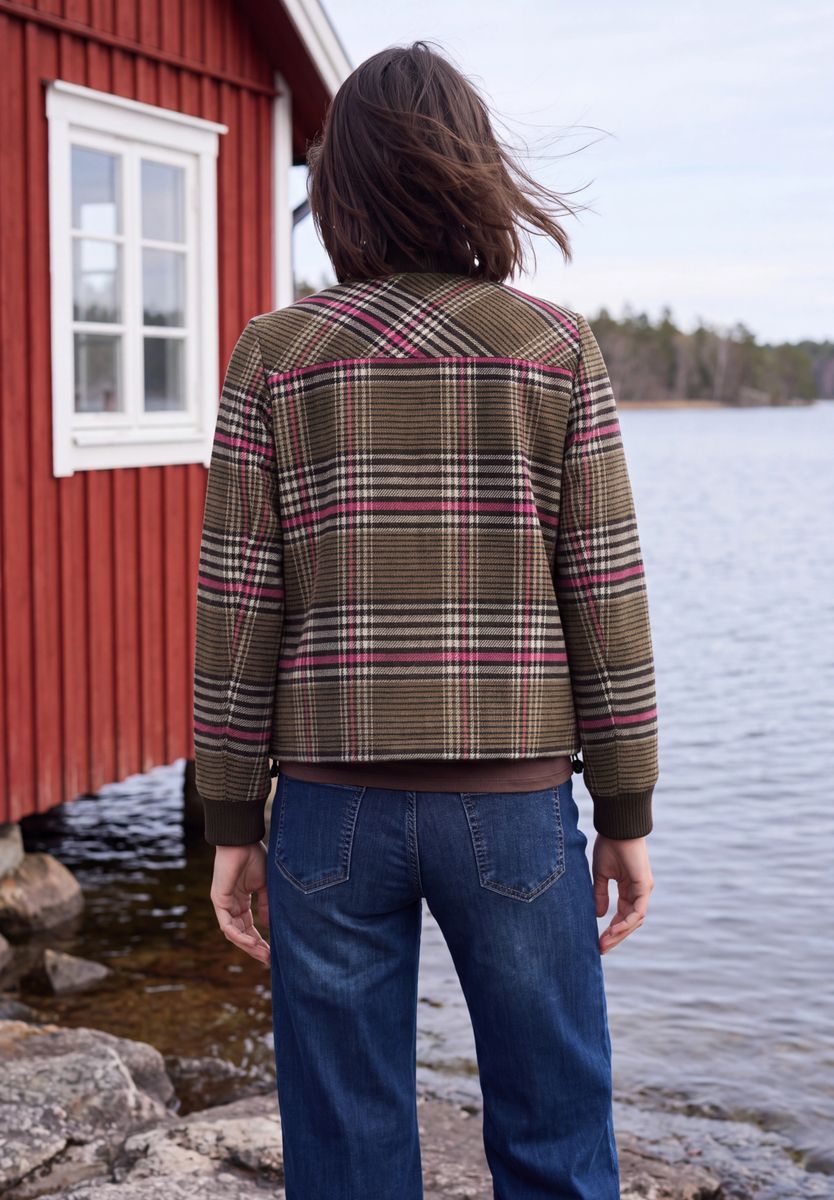 Blouson mit Karomuster und Wollanteil