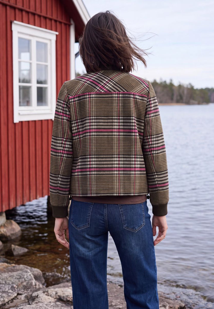 Blouson mit Karomuster und Wollanteil