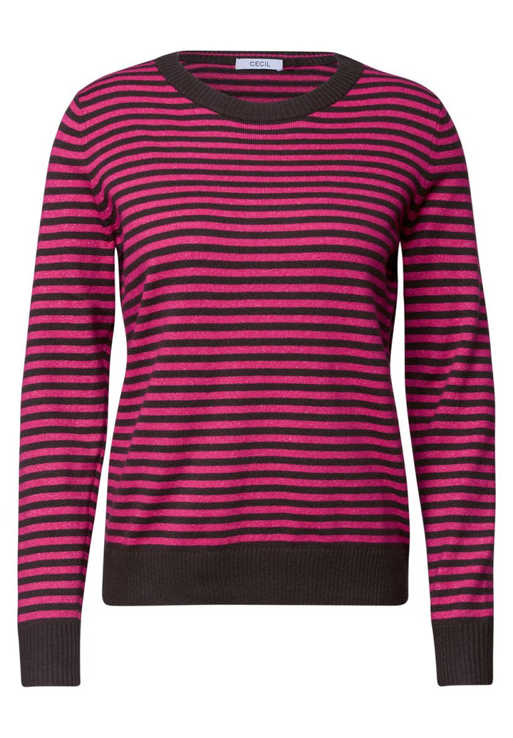 Pullover mit Rundhals und Streifen