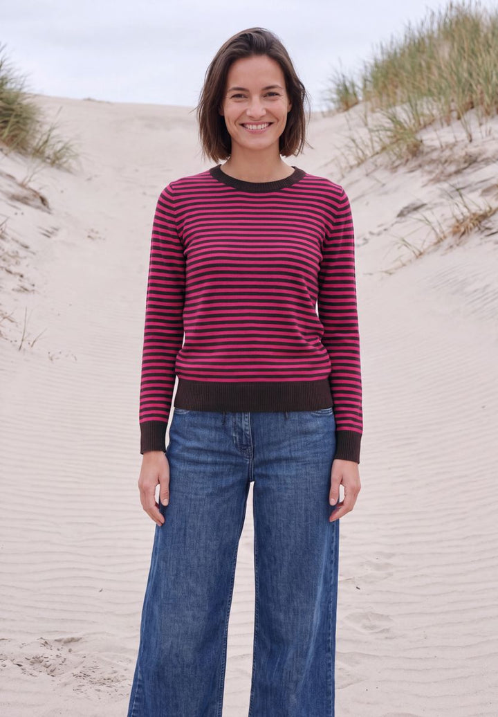 Pullover mit Rundhals und Streifen