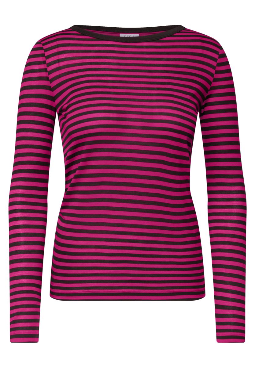 Langarm Shirt mit Boat Neck und Streifen